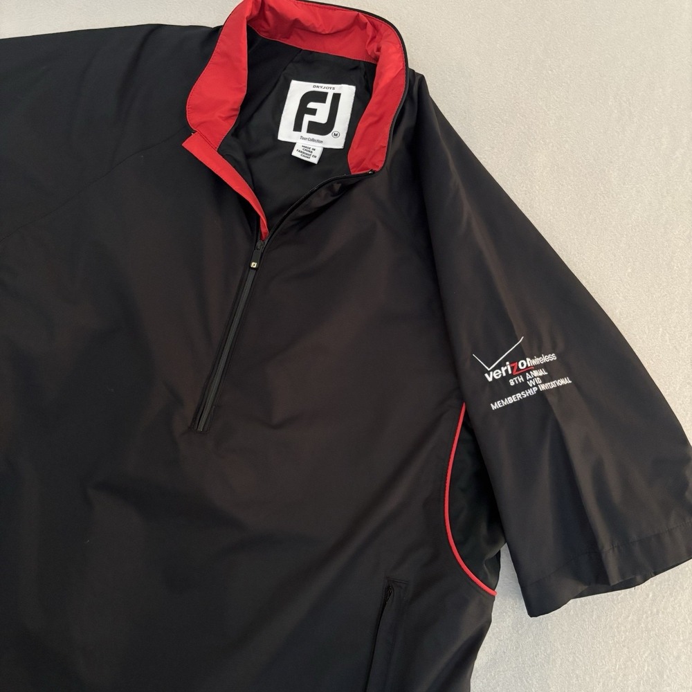 Footjoy Dryjoys MEDIUM Tour Collection Short Sleeve Pullover Q-zip Jacket EUC